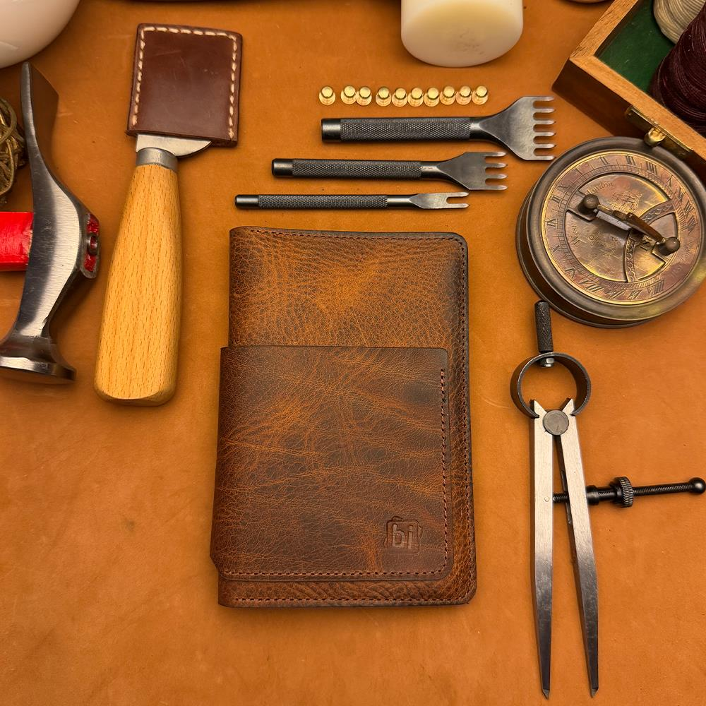 BİDERİ ANİ HAKİKİ DERİ PASSPORT CÜZDAN KILIF KAHVERENGİ