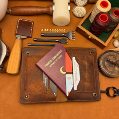 BİDERİ ANİ HAKİKİ DERİ PASSPORT CÜZDAN KILIF KAHVERENGİ