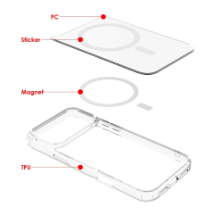BİKAPAK MAGSAFE AIR SAMSUNG S24 FE ŞEFFAF KAPAK