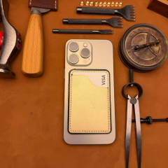 BİDERİ KYBELE HAKİKİ DERİ YAPIŞKANLI KARTLIK GOLD