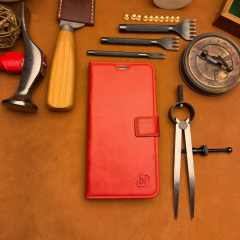 BİDERİ PATARA IPHONE 17 PRO HAKİKİ DERİ CÜZDAN KILIF KIRMIZI