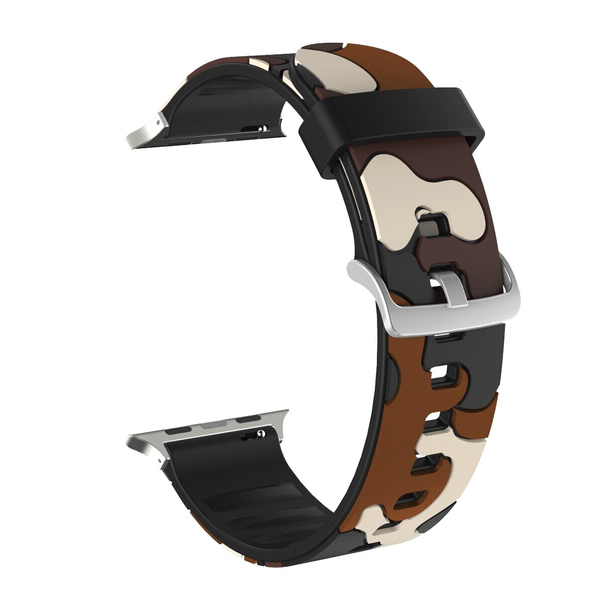 E2M Apple Watch 38-40-41mm KRD-24 Kamuflaj Kahverengi Kordon