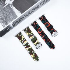 E2M Apple Watch 38-40-41mm KRD-24 Kamuflaj Kahverengi Kordon