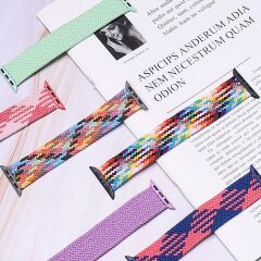 E2M Apple Watch 38-40-41mm KRD-15 Örgü Spor Pembe L Kordon