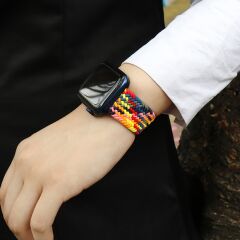 E2M Apple Watch 38-40-41mm KRD-15 Örgü Spor Pembe L Kordon