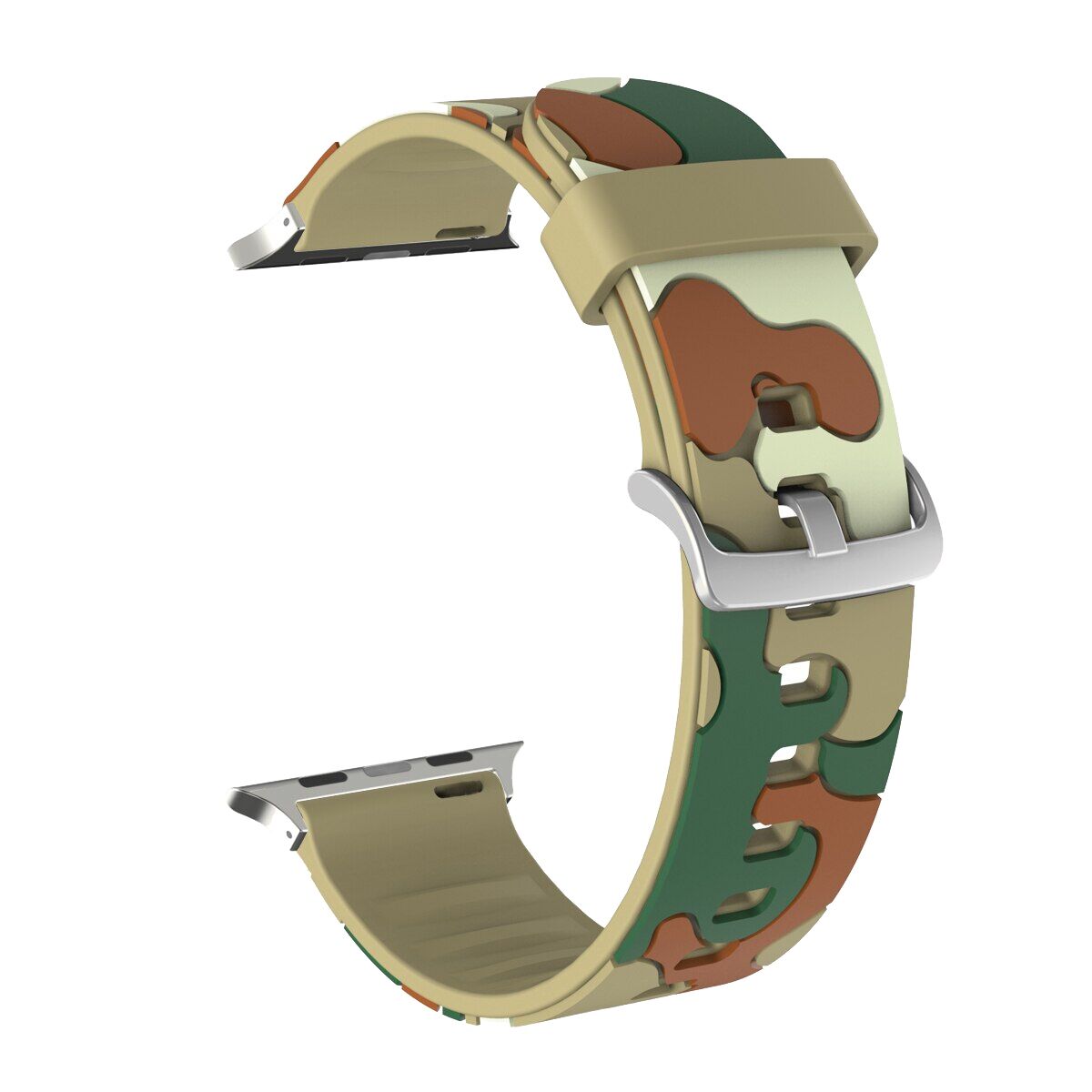 E2M Apple Watch 42-44-45-46-49mm KRD-24 Kamuflaj Açık Kahverengi Kordon