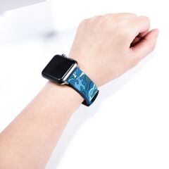 E2M Apple Watch 42-44-45-46-49mm KRD-24 Kamuflaj Açık Kahverengi Kordon