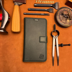 BİDERİ PATARA IPHONE 17 HAKİKİ DERİ CÜZDAN KILIF HAKİ