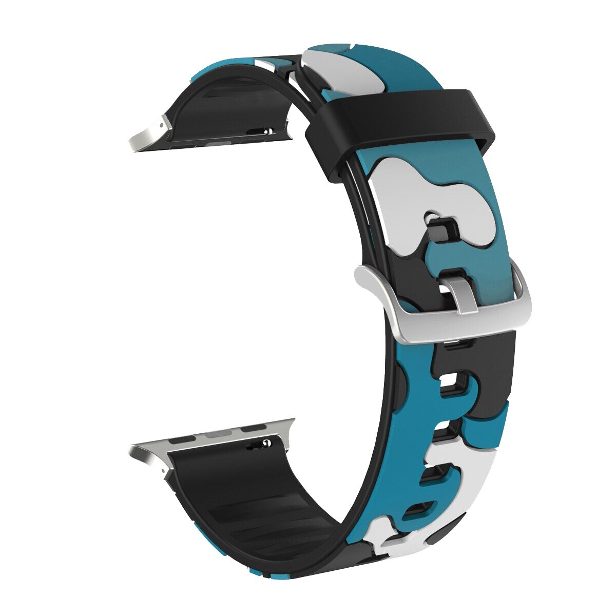 E2M Apple Watch 38-40-41mm KRD-24 Kamuflaj Mavi Kordon