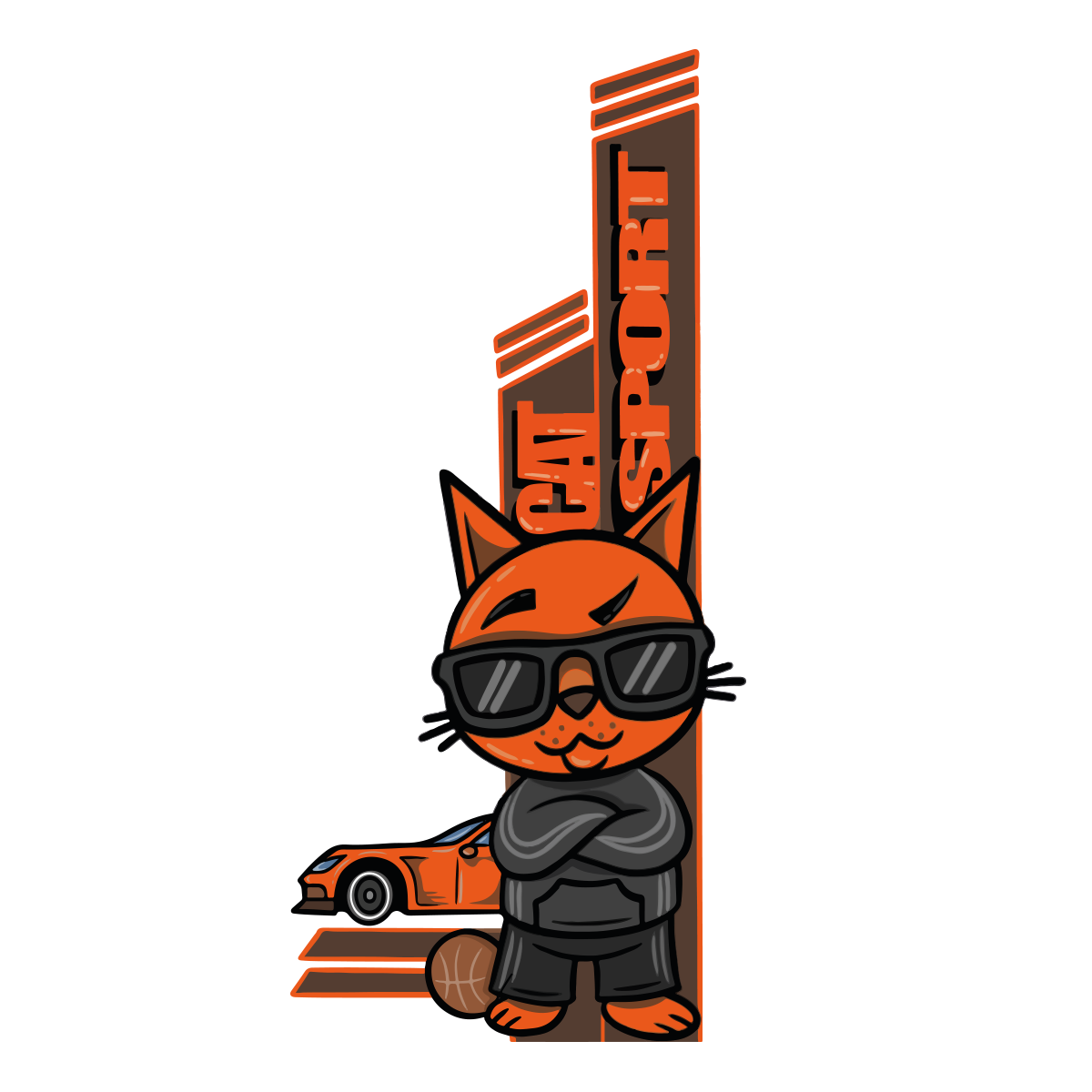 BİKAPAK Cat Sport Turuncu Desenli Kapak