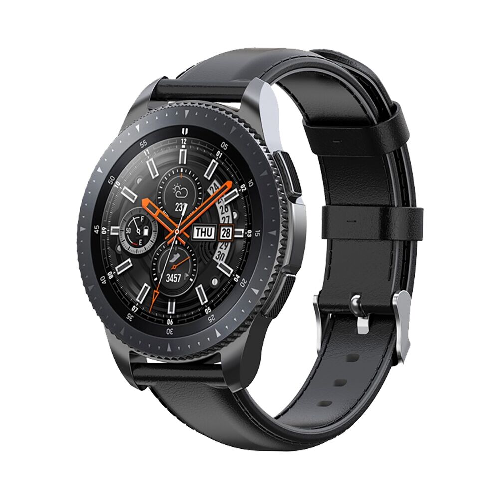 E2M HUAWEI WATCH 42MM (20MM) KRD-10 DERİ SİYAH KORDON