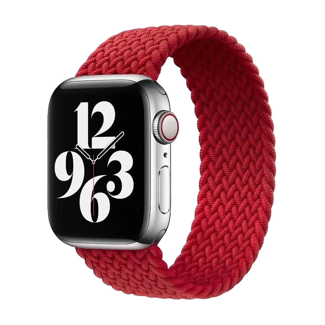 E2M Apple Watch 42-44-45-46-49mm KRD-15 Örgü Kırmızı S Kordon
