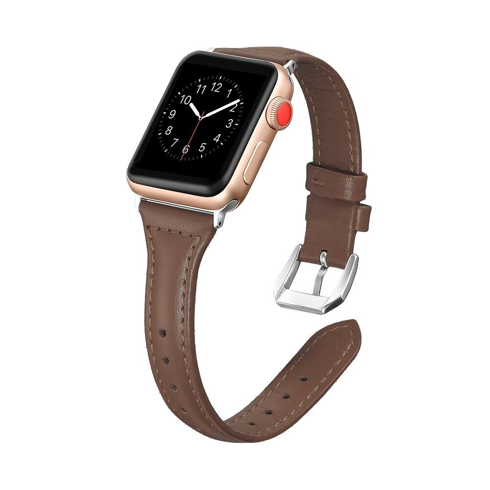 E2M Apple Watch 42-44-45-46-49mm KRD-13 Deri Kahverengi Kordon