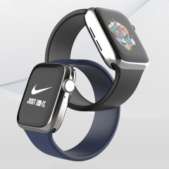 E2M Apple Watch 42-44-45-46-49mm KRD-18 Silikon L Siyah Kordon