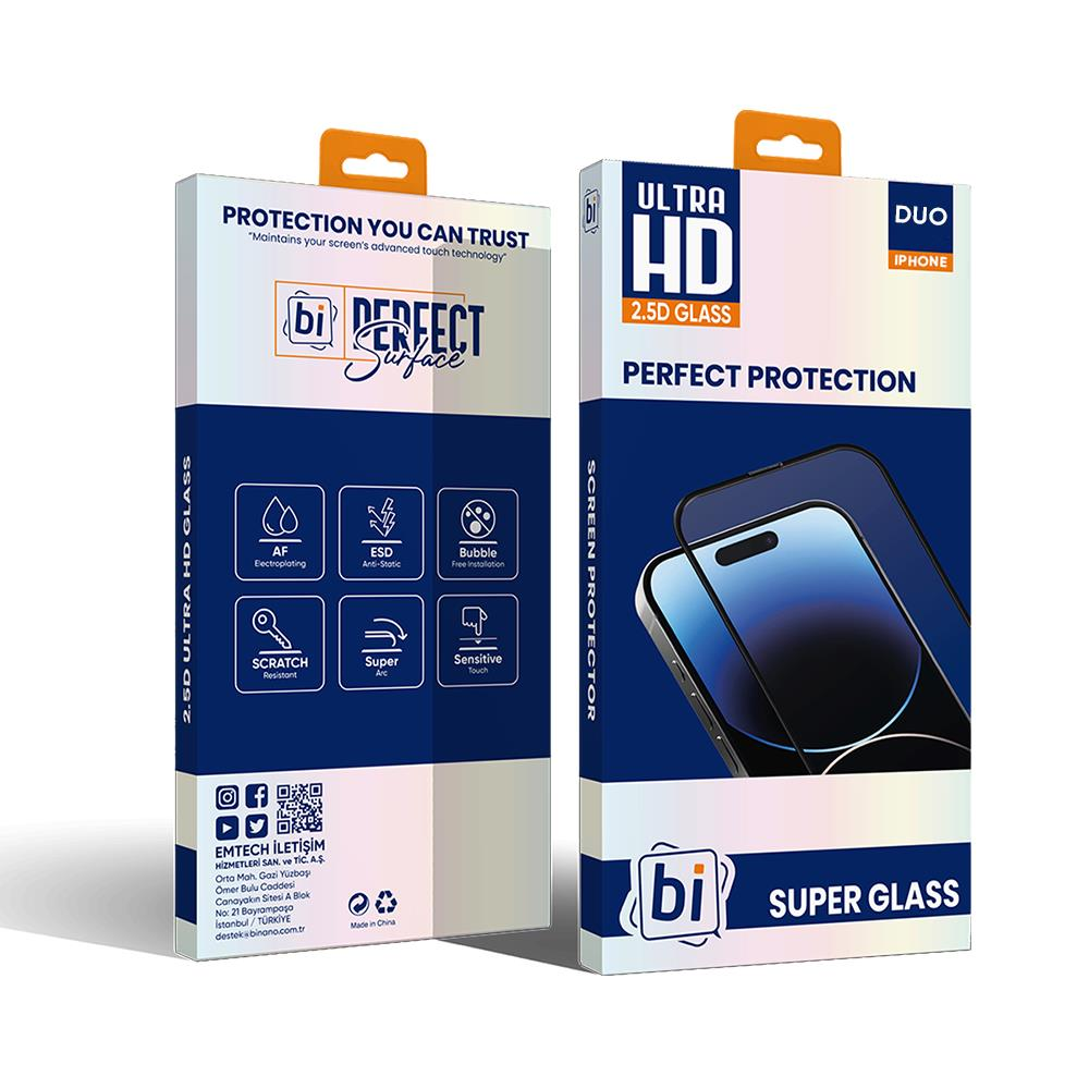 Bİ 2,5D SUPER GLASS IPHONE DUO EKRAN KORUYUCU