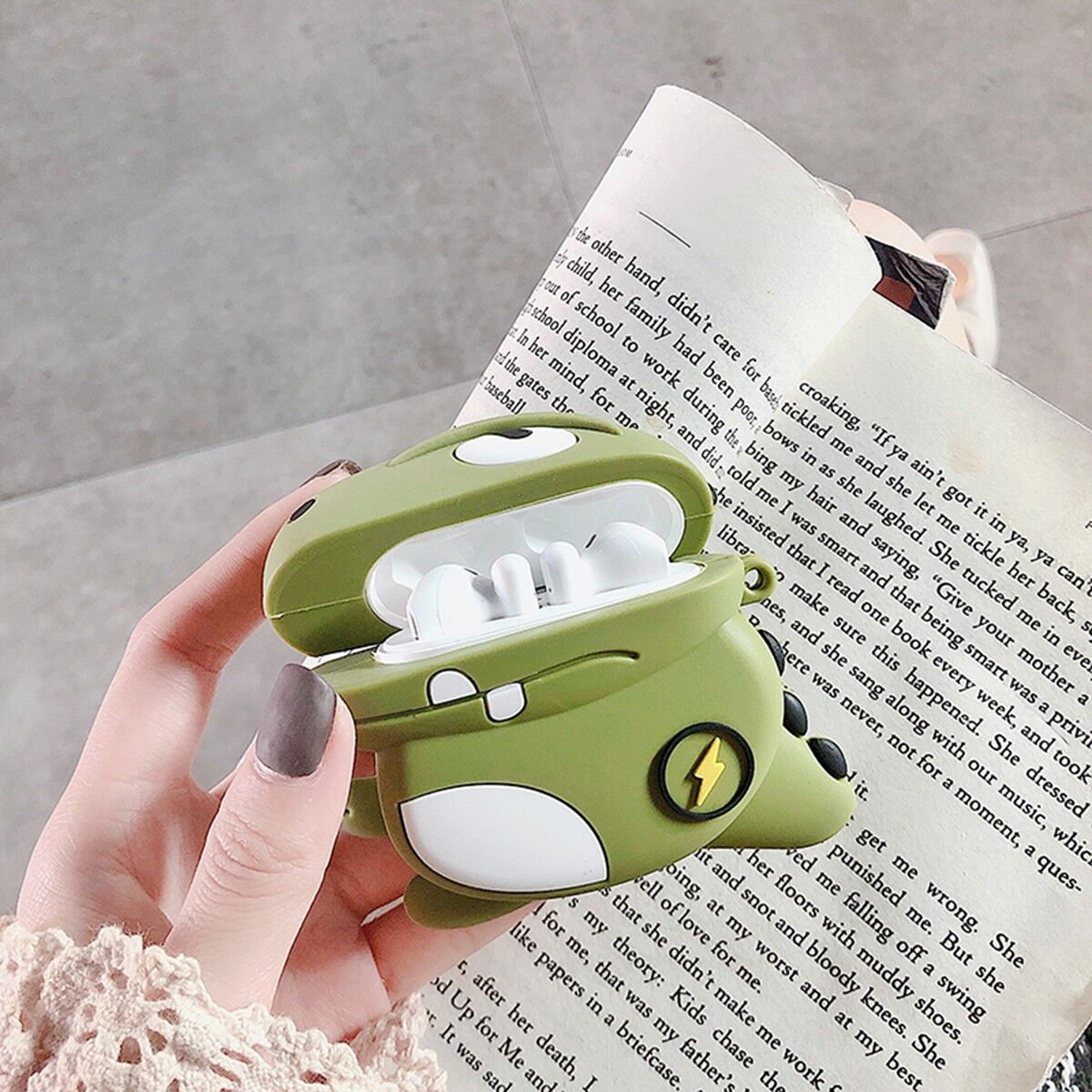 E2M AIRPODS 1-2 KILIF EJDERHA YEŞİL