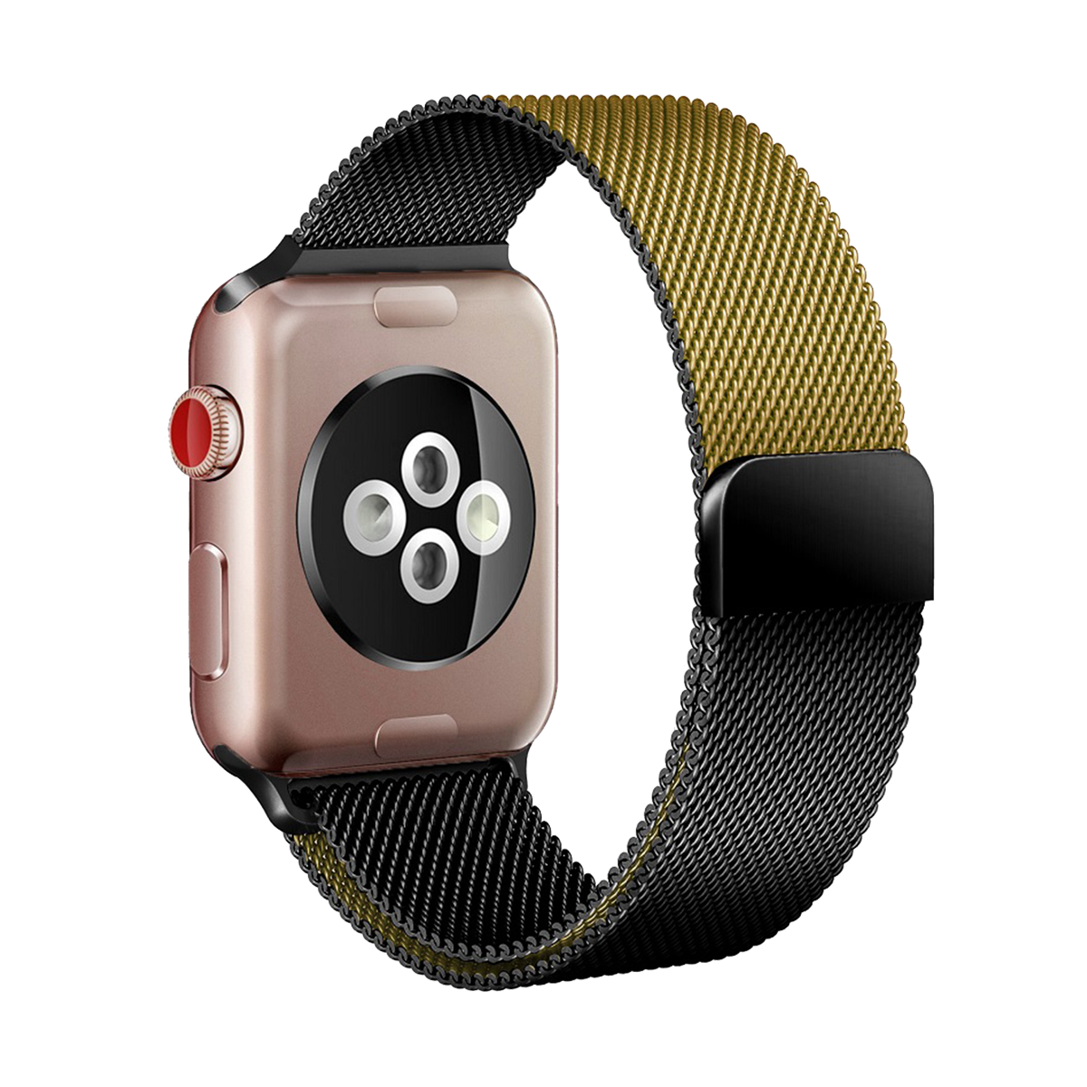E2M APPLE WATCH 38-40-41MM KRD-02 CIFT RENKLI METAL HASIR ALTIN KORDON