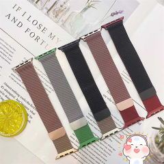 E2M APPLE WATCH 38-40-41MM KRD-02 CIFT RENKLI METAL HASIR ALTIN KORDON