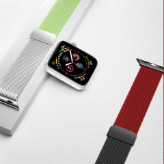 E2M APPLE WATCH 38-40-41MM KRD-02 CIFT RENKLI METAL HASIR ALTIN KORDON