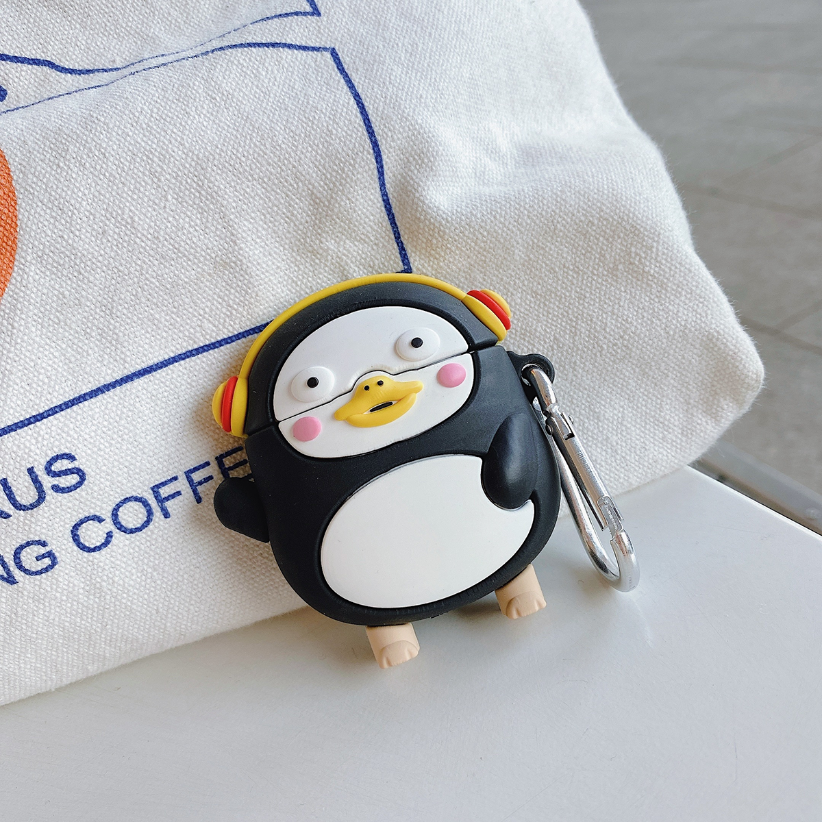 E2M AIRPODS 1-2 KILIF SEViMLi PENGUEN SiYAH