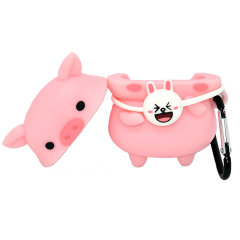 E2M AIRPODS 1-2 KILIF PEMBE BURUNLU DOMUZCUK PEMBE