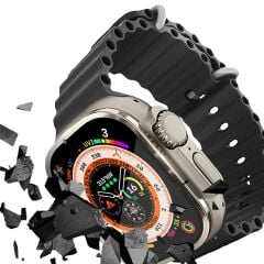 BİNANO APPLE WATCH ULTRA 49MM METAL ÇERÇEVELİ EKRAN KORUYUCU TURUNCU