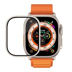 BİNANO APPLE WATCH ULTRA 49MM METAL ÇERÇEVELİ EKRAN KORUYUCU TURUNCU
