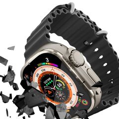 BİNANO APPLE WATCH ULTRA 49MM METAL ÇERÇEVELİ EKRAN KORUYUCU MOR