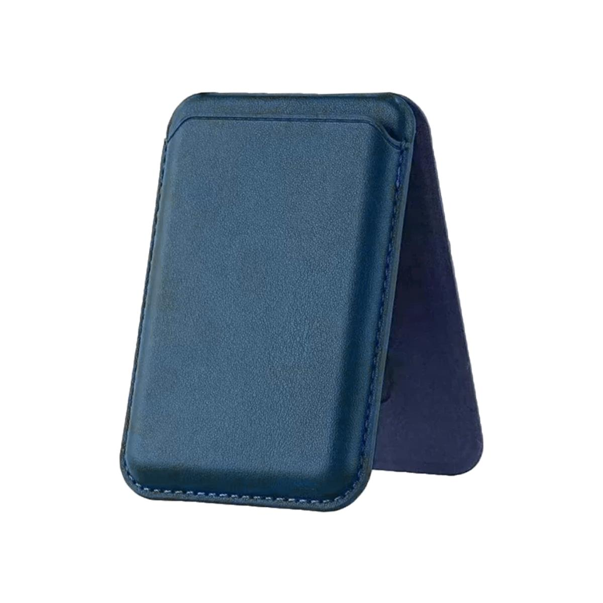 E2M MAGSAFE STANDLI DERİ CÜZDAN LACİVERT