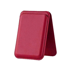 BİDERİ MAGSAFE STANDLI DERİ CÜZDAN KIRMIZI