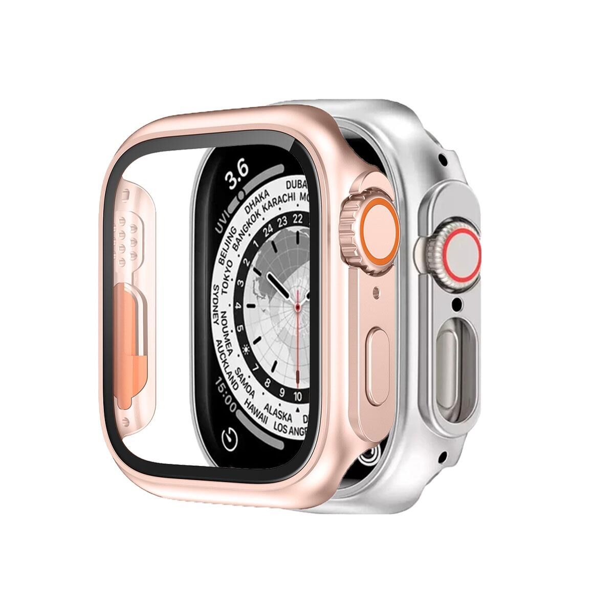 BİNANO APPLE WATCH 45MM ULTRA DÖNÜŞTÜRÜCÜ ROSE GOLD KASA VE EKRAN KORUYUCU