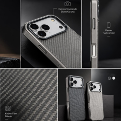BİKAPAK MAGCARBON IPHONE 18 PRO/17 PRO SİYAH KAPAK