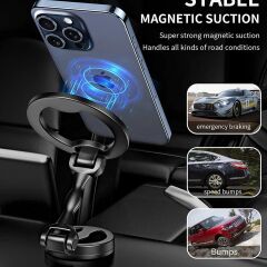 E2M 360° DERECE DÖNEBİLEN MANYETİK TELEFON TUTUCU