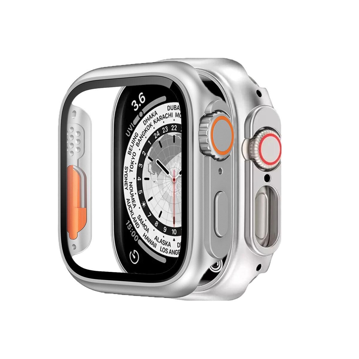BİNANO APPLE WATCH 41MM ULTRA DÖNÜŞTÜRÜCÜ GÜMÜŞ KASA VE EKRAN KORUYUCU