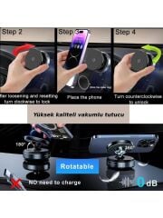 E2M K009 Vakum Özellikli Magnetik Telefon Tutucu