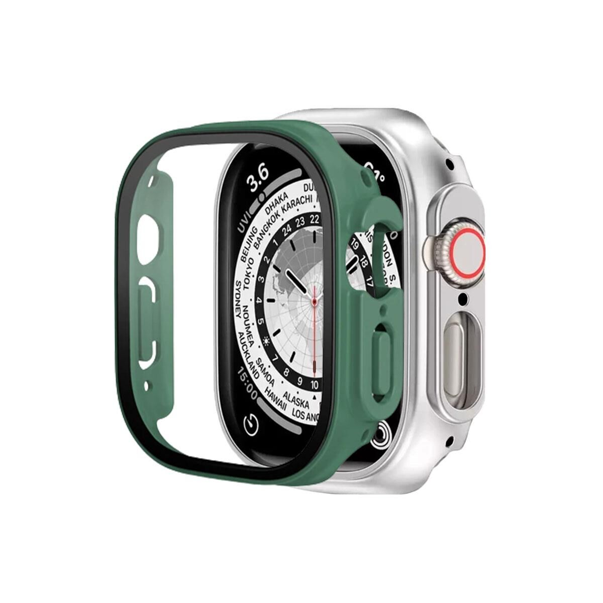 BİNANO APPLE WATCH ULTRA SENSE KASA VE EKRAN KORUYUCU KOYU YEŞİL