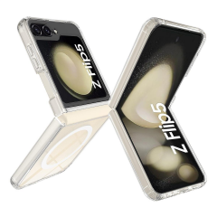 BİKAPAK MAGSAFE AIR SAMSUNG Z FLIP5 ŞEFFAF KAPAK