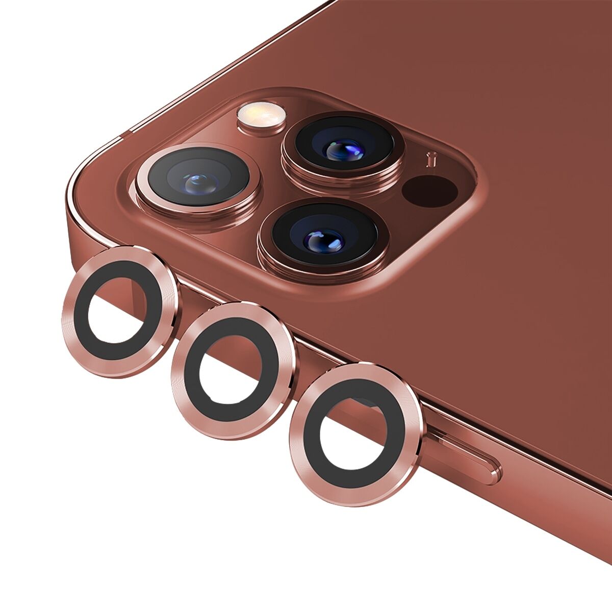 BİNANO METAL RİNG IPHONE 12 PRO MAX KAMERA KORUYUCU ROSE GOLD