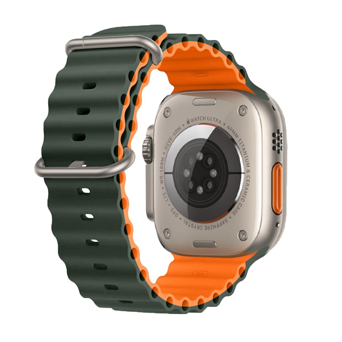 E2M APPLE WATCH 38-40-41MM KRD-28 OCEAN ÇİFT RENKLİ HAKİ KORDON