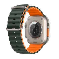 E2M APPLE WATCH 38-40-41MM KRD-28 OCEAN ÇİFT RENKLİ HAKİ KORDON