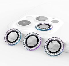 Binano Iphone 11 Pro/11 Pro Max/12 Pro Taşlı Gökkuşağı Kamera Koruyucu
