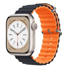 E2M APPLE WATCH 38-40-41MM KRD-28 OCEAN ÇİFT RENKLİ SİYAH KORDON