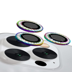 Binano Iphone 13 Pro/13 Pro Max Taşlı Gökkuşağı Kamera Koruyucu