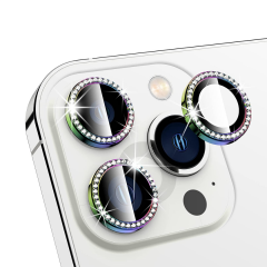 Binano Iphone 13 Pro/13 Pro Max Taşlı Gökkuşağı Kamera Koruyucu