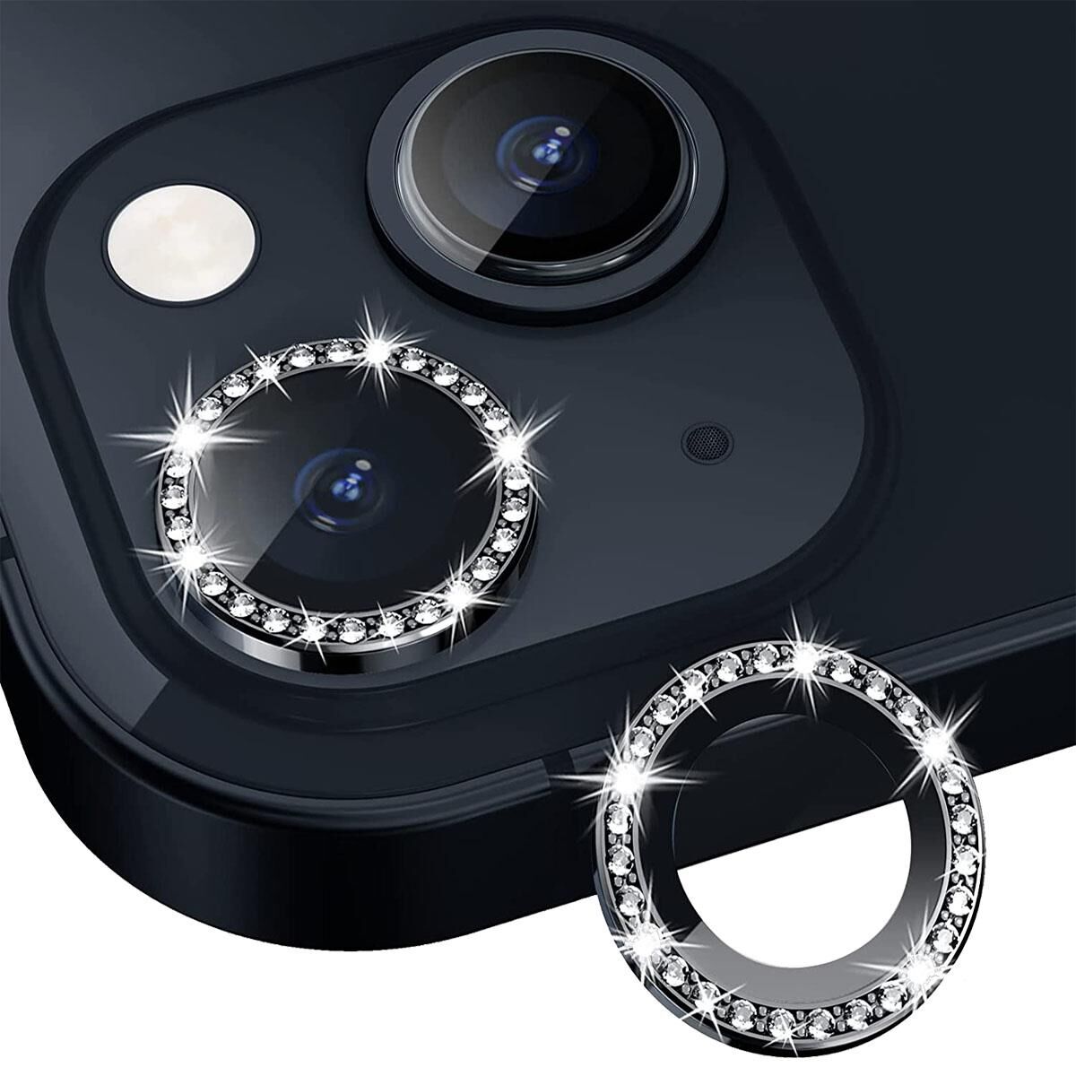 BİNANO IPHONE 14/14 PLUS TAŞLI SİYAH KAMERA KORUYU