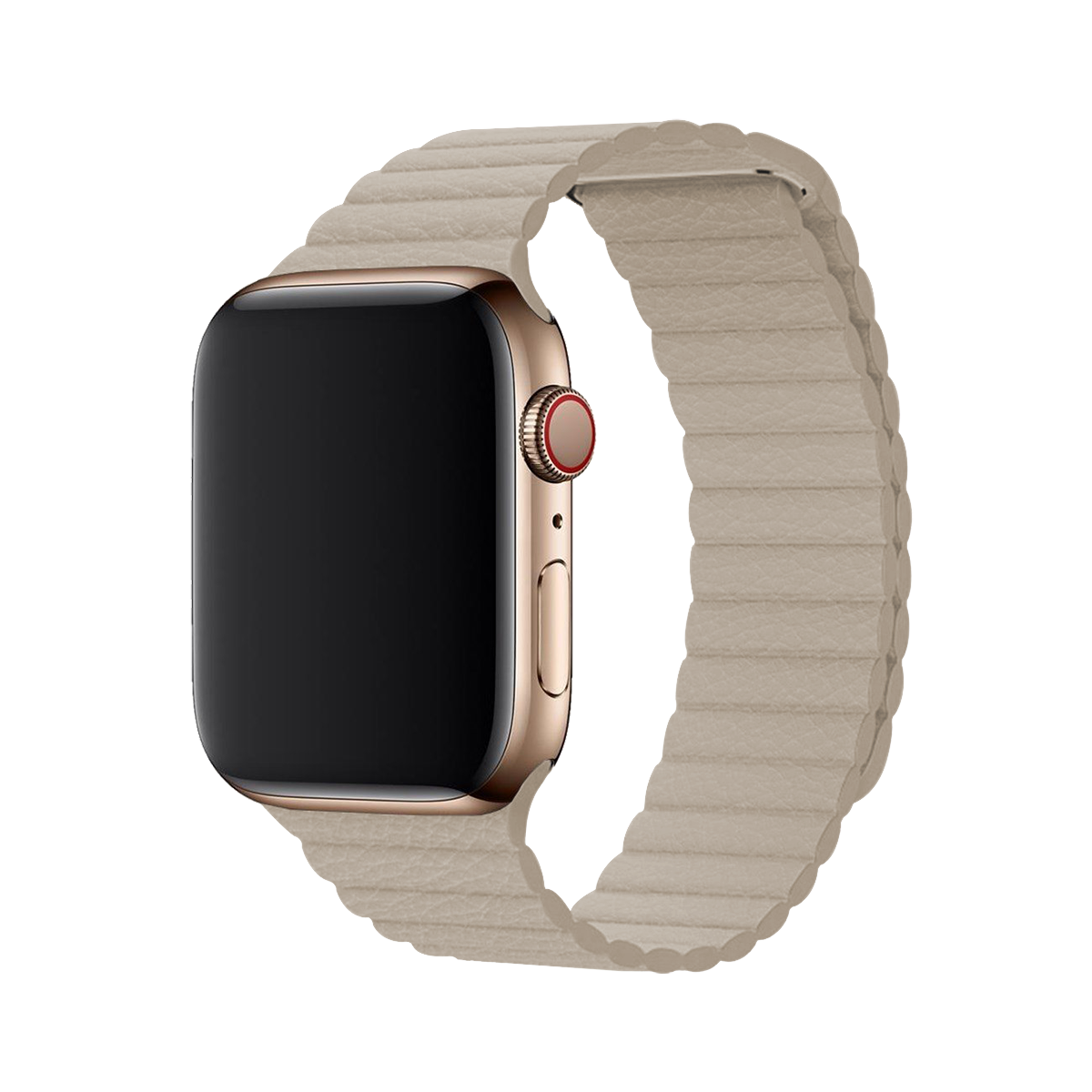 E2M APPLE WATCH 38-40MM KRD-06 DERİ BÜKME KİRLİ BEYAZ KORDON