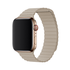 E2M APPLE WATCH 38-40MM KRD-06 DERİ BÜKME KİRLİ BEYAZ KORDON