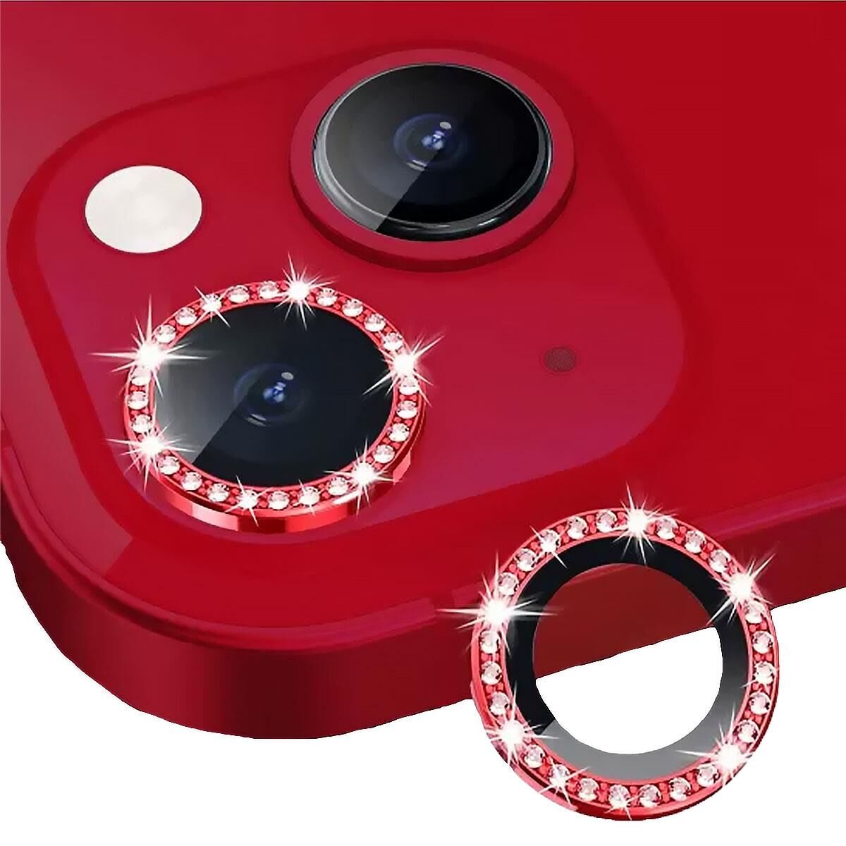 BİNANO IPHONE 14/14 PLUS TAŞLI KIRMIZI KAMERA KORU