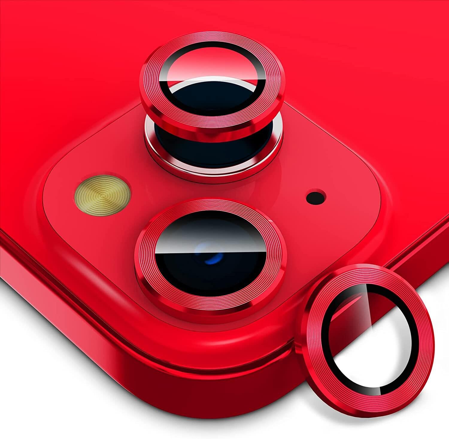 Binano Metal Ring Iphone 13/13 Mini Kırmızı Kamera Koruyucu