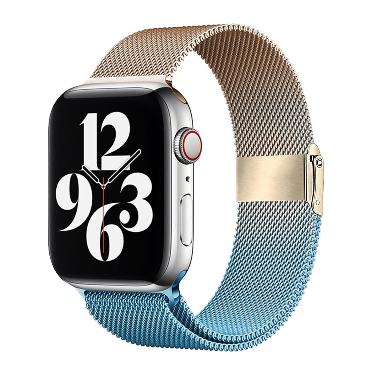 E2M APPLE WATCH 38-40-41MM KRD-31 METAL ÇİFT RENKLİ GOLD KORDON